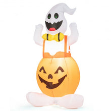 Load image into Gallery viewer, 4.5' Halloween Inflatable Ghost in Pumpkin with Light