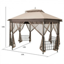 Load image into Gallery viewer, 10’x 12’ Octagonal Patio Gazebo-Brown