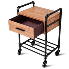 Load image into Gallery viewer, 2-Tier End Coffee Living Room Table with Drawer & Wheels