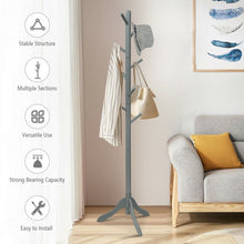 Load image into Gallery viewer, Adjustable Wooden Tree Coat Rack with 8 Hooks-Gray