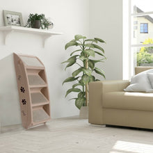 Load image into Gallery viewer, Collapsible Plastic Pet Stairs 4 Step Ladder for Small Dog and Cats-Coffee