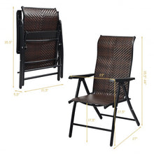Load image into Gallery viewer, 2 Piece Patio Rattan Folding Reclining Chair