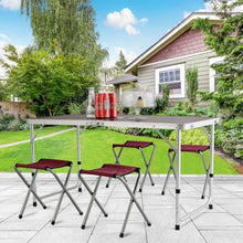 Load image into Gallery viewer, Aluminum Folding Camping Table with 4 Chairs