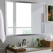 Load image into Gallery viewer, Stainless Steel Frame Floating Glass Rectangular Wall Mirror-36"