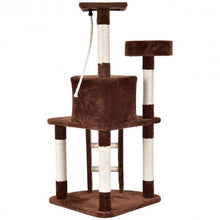 Load image into Gallery viewer, 48" Activity Tower Perches Scratching Posts Cat Tree-Brown