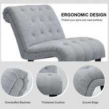 Load image into Gallery viewer, Upholstered Tufted Lounge Chair with Wood Leg-Light Gray