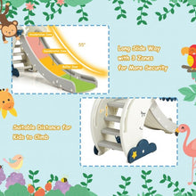 Load image into Gallery viewer, 3 in 1 Folding Kids Climber Slide Play Set with Basketball Hoop for Indoor