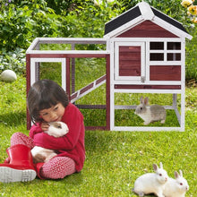 Load image into Gallery viewer, 48" x 24" x 36" Wooden Rabbit Hutch Poultry Cage