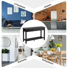 Load image into Gallery viewer, Console Sofa Side Accent Table with Drawer Shelf-Black