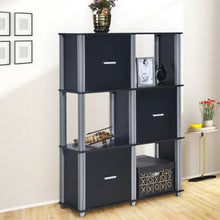 Load image into Gallery viewer, 3-Tier 6 Cubes Storage Shelf Cabinet-Black