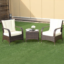 Load image into Gallery viewer, 3PCS Outdoor Patio Rattan Wicker Furniture Set-Beige