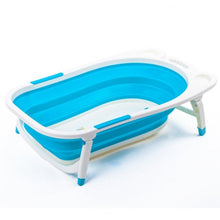 Load image into Gallery viewer, Baby Folding Collapsible Portable Bathtub w/ Block-Blue
