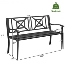 Load image into Gallery viewer, Patio Garden Bench Steel Frame Park Yard Outdoor Furniture