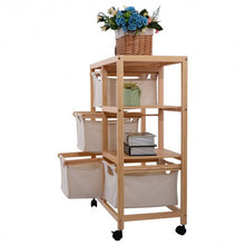 Load image into Gallery viewer, 2 Section Storage Shelf Unit with 4 Fabric Drawers