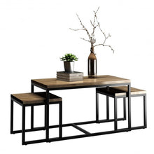 Load image into Gallery viewer, 3 Pieces Wood Coffee End Table Set