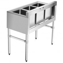 Load image into Gallery viewer, Stainless Steel Utility Sink with 3 Compartment Commercial Kitchen Sink