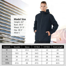 Load image into Gallery viewer, Men's Waterproof Rain Windproof Hooded Raincoat Jacket-Black-XL