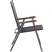 Load image into Gallery viewer, Set of 2 Patio Folding Sling Back Camping Deck Chairs-Black
