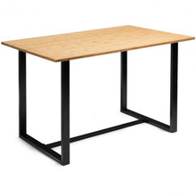 Load image into Gallery viewer, Computer Desk with Bamboo Top & Metal Frame-Natural Desk