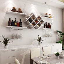 Load image into Gallery viewer, Set of 5 Wall Mount Wine Rack Set w/ Storage Shelves-White