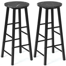Load image into Gallery viewer, Set of 2 Pub Bistro Dining Height Bar Stool-Black
