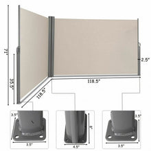 Load image into Gallery viewer, 237" x 71" Patio Retractable Double Folding Side Awning Screen Divider