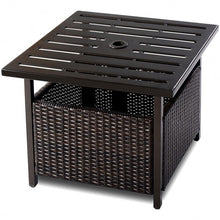 Load image into Gallery viewer, Outdoor Patio Rattan Wicker Steel Side Deck Table