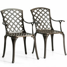 Load image into Gallery viewer, Outdoor Aluminum Dining Set of 2 Patio Bistro Chairs