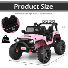 Load image into Gallery viewer, 12V Kids Ride On Truck RC Motorized Car with Spring Suspension and MP3 -Pink