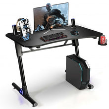 Load image into Gallery viewer, 43.5 Inch Height Adjustable Gaming Desk with Blue LED Lights
