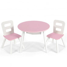 Load image into Gallery viewer, Wood Activity Kids Table and Chair Set with Center Mesh Storage for Snack Time and Homework-Pink