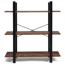 Load image into Gallery viewer, 3-Tiers Bookshelf Industrial Bookcases Metal Frame Shelf Stand