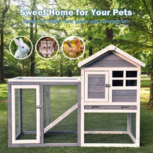 Load image into Gallery viewer, Outdoor Wooden Rabbit hutch-Gray