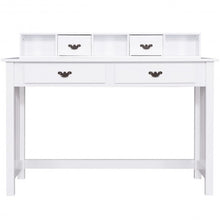 Load image into Gallery viewer, Home Office Writing Mission Computer Desk with 4-Drawer