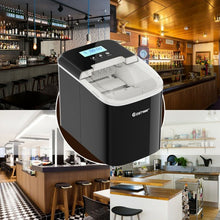 Load image into Gallery viewer, 26 lbs Countertop LCD Display Ice Maker with Ice Scoop-Black