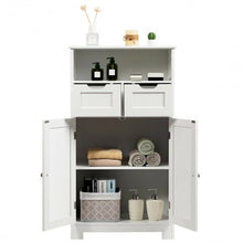 Load image into Gallery viewer, Bathroom Wooden Side Cabinet  with 2 Drawers and 2 Doors-White