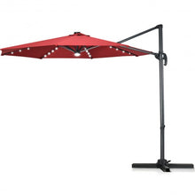 Load image into Gallery viewer, 10 Ft Patio Offset Cantilever Umbrella with Solar Lights-Wine