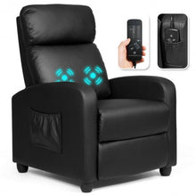 Load image into Gallery viewer, PU Leather Massage Recliner Chair with Footrest-Black