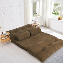 Load image into Gallery viewer, 6-Position Adjustable Sleeper Lounge Couch with 2 Pillows-Coffee
