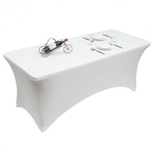 Load image into Gallery viewer, 2 Pcs 6 Ft Rectangular Spandex Tablecloth Fitted Wedding-White
