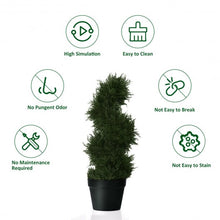 Load image into Gallery viewer, 2 pcs 25" In/outdoor Decoration Artificial Cedar Spiral Tree