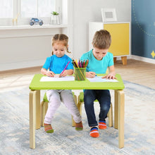 Load image into Gallery viewer, 3 Piece Kids Wooden Activity Table and 2 Chairs Set-Green