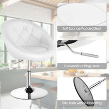 Load image into Gallery viewer, 1Pc Adjustable Modern Swivel Round Tufted-White