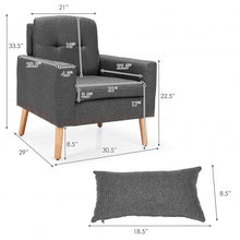 Load image into Gallery viewer, Accent Chair Cushioned Linen Armchair with Waist Pillow Sofa Chair-Gray