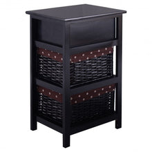 Load image into Gallery viewer, Black/White 3 Tiers 1 Drawer Night Stand-Black