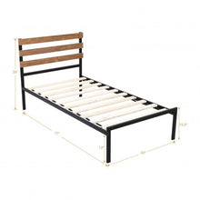 Load image into Gallery viewer, Metal Bed Frame Foundation with Headboard-Twin Size