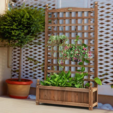 Load image into Gallery viewer, Solid Wood Planter Box with Trellis Weather-resistant Outdoor