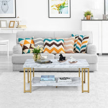 Load image into Gallery viewer, Modern Coffee Table Faux Marble Top Accent Cocktail Table