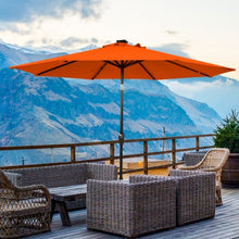 Load image into Gallery viewer, 9 Ft and 32 LED Lighted Solar Patio Market Umbrella Shelter with Tilt and Crank-Orange