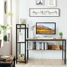 Load image into Gallery viewer, 59" Computer Desk Home Office Workstation 4-Tier Storage Shelves-Oak